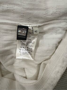 Fendi White Textured Knit Tee